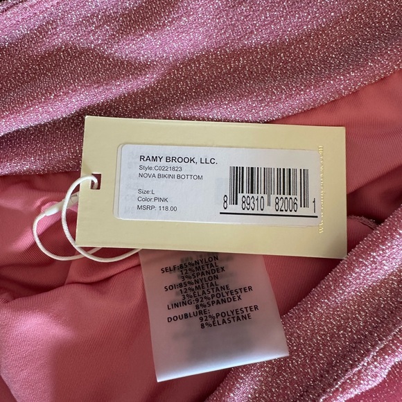 NWT Remy Brook Pink Glitter Side Tie Bikini Bottom - Picture 4 of 7